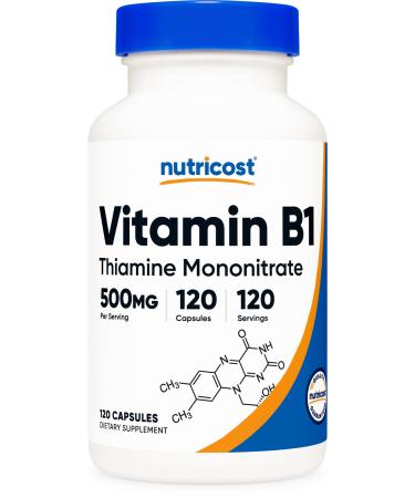 Nutricost Vitamin B1 (Thiamine) 500mg - 120 Capsules