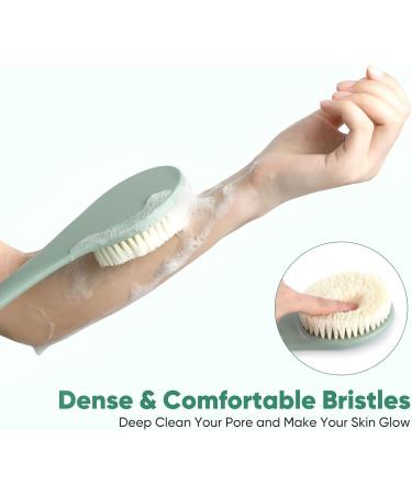 Shop Dark Green Back Brush for Seniors | Long Handle Shower Brush for Easy Bathing - Buy Online on GoSupps.com