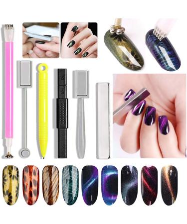 NiceMeet 6 Pcs Magnet Pen Nail Art Tool for 3D Cat Eye Effect - Manicure UV Gel Polish DIY Accessory - Buy Online on GoSupps.com