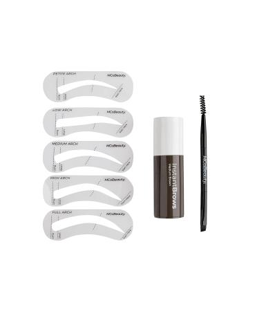MCoBeauty Medium Brown Brow Kit - Sculpt & Shape Brows Easily - Matte Finish Pomade - Includes Reusable Stencils - Buy Online on GoSupps.com