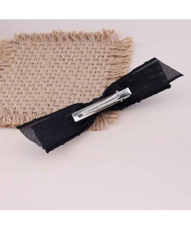 Aneneiceera Vintage Black Silk Bow Hair Clip Silk Bow Hair Barrette Chiffon Hair Bow Clip Tulle Bowknot Clips French Bowknot Headpieces Decorative Hair Accessories for Women and Girls (Black) - Buy Online on GoSupps.com