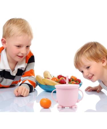 Linowos 2-in-1 Snack Cup & Spill-Proof Sippy Cup - Silicone Toddler Snack Cup with Level Indicator | Perfect for Babies & Toddlers Training - Pink - Buy Online on GoSupps.com