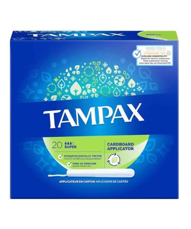 Tampax Tampons Super With Cardboard Applicator 20 Tampons Leak Protection And Discretion Super Absorbent - Buy Online on GoSupps.com