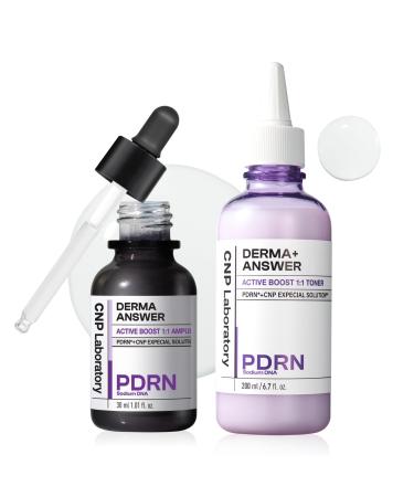 CNP PDRN Active Boost Duo - Salmon DNA Milky Toner & Serum for Face Anti-Aging Booster Skin Barrier Repair Korean Skin Care