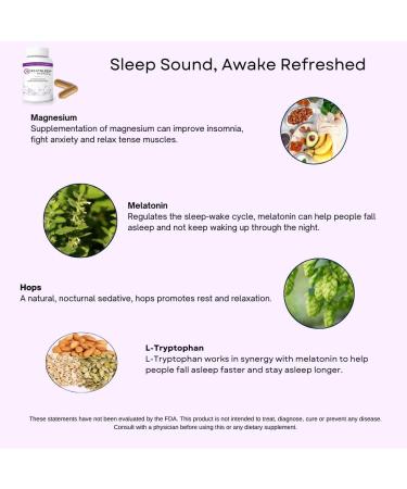 4GreatSleep Natural Sleep Aid with Melatonin, GABA, Ashwagandha & L-Tryptophan Fall Asleep Faster, Stay Asleep Longer Non-Habit Forming Sleep Support for Adults 60 Capsules 1 - Buy Online on GoSupps.com