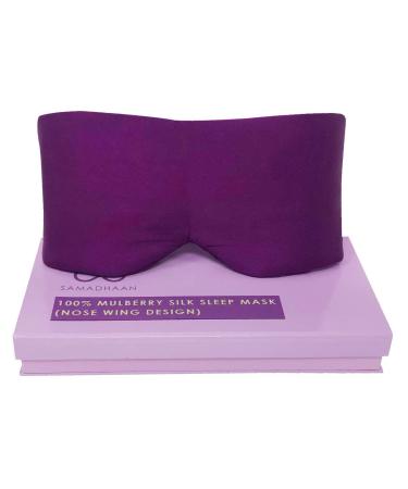 Samadhaan 100% Mulberry Silk Eye Mask for Sleeping | Sleep Face Mask for Side Sleepers Eye Mask for Men Women Adjustable Headband | Blackout Eye Mask for Sleeping | Flight Essentials | (Purple Masks)