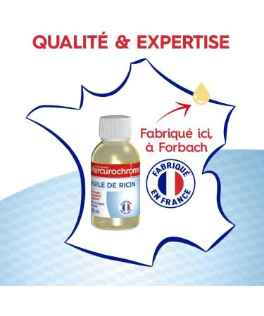 MERCUROCHROME Castor Oil - Nourishing Oil for Skin Hair and Nails - Rich in Vitamin E - 100% Natural Origin - 100mL - Made in France - Buy Online on GoSupps.com