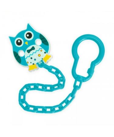 Pacifier chain motif owl turquoise