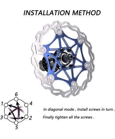 Newgoal Blue Bicycle Disc Brake Rotor Set - 160mm & 180mm - 6 Bolts - Aluminum Alloy & Stainless Steel - for Road, Mountain, MTB, BMX - Buy Online on GoSupps.com