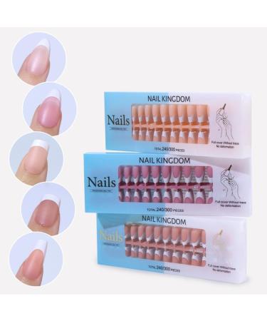 Matte French Natural False Nail Tips Extension Cover Artificial Fake Nails Finger Sculpted Manicure Tools Salon Home DIY - Buy Online on GoSupps.com