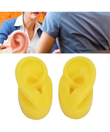 Soft Silicone Human Ear Model - 1 Pair Yellow Waterproof Displays for Teaching Aid - Buy Online on GoSupps.com