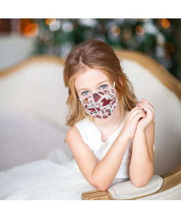 LINGDANG 20Pcs Kids Christmas Disposable_Face_M sks Bandanas with Cute Christmas Element Pattern Anti Dust Cover Oral Protection Non Woven Breathable Waterproof Cover (A) - Buy Online on GoSupps.com