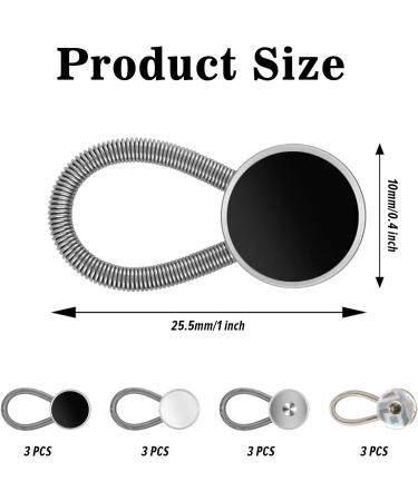 12 PCS Collar Extender Elastic Metal Button Extenders for Trousers and Shirts - 4 Colors - Buy Online on GoSupps.com