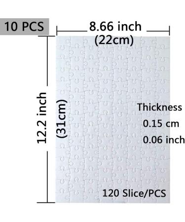 10 Sets Blank Sublimation A4 Jigsaw Puzzle with 120 Pieces - DIY Heat Press Transfer Crafts | Wholesale Thermal Transfer Pearl Puzzle - Buy Online on GoSupps.com