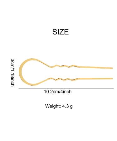 20 Pack Gold Silver U Shaped Hair Fork Pins - Long Metal Alloy Hair Sticks for Bun Updo - Hair Accessories Bulk - Buy Online on GoSupps.com