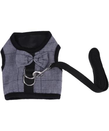 Minkissy 3pcs Bunny Vest Dress for Small Animals | Guinea Pig & Hedgehog Clothes | Soft Ferrope Harness & Lead Vest | Gray & Black - Buy Online on GoSupps.com
