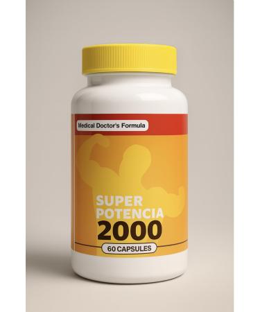 Mega Vitamins Super Potencia 2000 Dietary Supplement for Men 60 Capsules Herbal Complex with Natural Ingredients Daily Support Formula in Easy-to-Swallow Caps