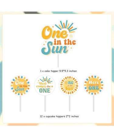 One in the Sun Cake Topper Set - Here Comes the One Cupcake Toppers Retro Boho Sun Smash Cake Topper Cupcake Picks for First Birthday Party Decorations - Buy Online on GoSupps.com