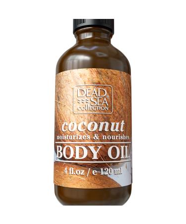Dead Sea Collection Body Oil for Dry Skin - Coconut & Vitamin E Moisturizing Oil - Anti-Aging and Skin Elasticity Support - (4 fl.oz)