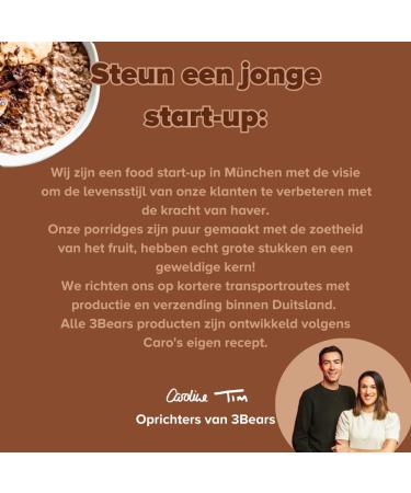 3Bears Porridge Elegant Cacao 4er Package 4 x 400g No added sugars Overnight oats Breakfast 100 natural - Buy Online on GoSupps.com