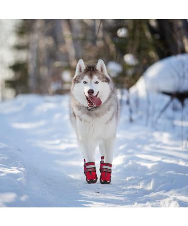 Breathable Waterproof Dog Boots for Small, Medium & Large Dogs | Anti-Slip Puppy Booties with Reflective Straps | Size 8 (3.0''W x 3.3''L) - Set of 4 - Buy Online on GoSupps.com