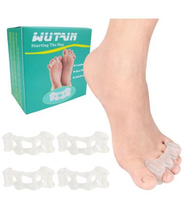 Toe Separator- Relieve Foot Pain Bunion Corrector SEBS Material Toe Straightener Gentle Correction Toe Spreader for Overlapping Toes Hammer Toes Toe Pad Bunions(2 Pairs) 4 Count (Pack of 1)