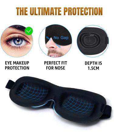 Samadhaan 3D Sleep Mask Deep Orbit - Ultra Light Weight & Comfortable Concave Molded Night Mask for Eyelash Extensions - Black - Buy Online on GoSupps.com