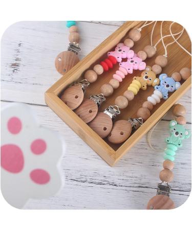 Pacifier chain Happy-Crazy-Baby boy and girl baby shower birthday christening gift (koala bear-blue)