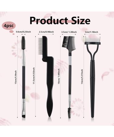 4 Pcs Eyebrow Brush & Comb Set - Professional Eyelash Separator Tool & Spoolies for Perfect Eye Makeup - Remove Clumps & Create Flawless Brows - Buy Online on GoSupps.com