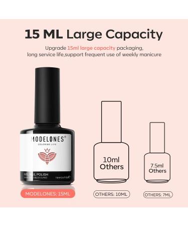 Modelones Jelly Gel Nail Polish 15ML Sheer Light Pink Translucent Sheer Nude Colors Neutral Skin Tone Gel Polish Soak off U V LED Cured at Home Salon DIY French Manicure Nails Art Jelly Nude Pink - Buy Online on GoSupps.com