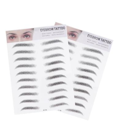 FOMIYES 2pcs 3d Eyebrow Stickers Lady Tools 3d Stickers Artificial Eyebrow Miss Eyebrow Shape The Lazy