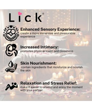 Lick Chocolate & Cream Massage Oil with Vitamin E - Edible Flavored Oil for Couples | Perfect for Romantic Date Night - 4 oz - Buy Online on GoSupps.com