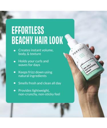 FoxyBae Sea Salt Spray for Men & Women 8Oz + Strong Hold Hair Spray Volumizing Styling - Workable & Brushable - 8 Fl Oz - Buy Online on GoSupps.com