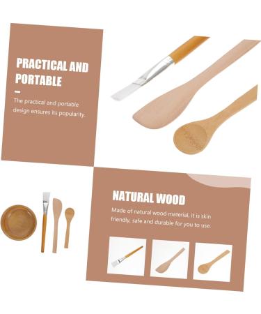 Beavorty 1 Set four piece facial bowl facemasks applicator Homemade Facemask Mixing Tools lotion applicator mixology kit Bowl Brush wooden cream bowl Miss the - Buy Online on GoSupps.com