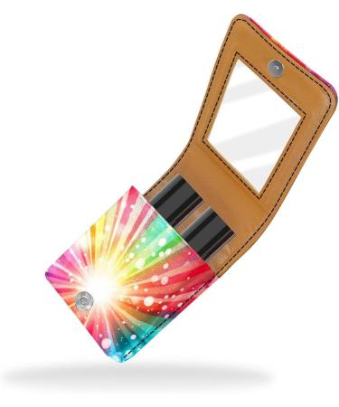 Portable Travel Lipstick Organizer Case with Mirror - Colorful Rainbow Makeup Bag for International Shipping - Buy Online on GoSupps.com