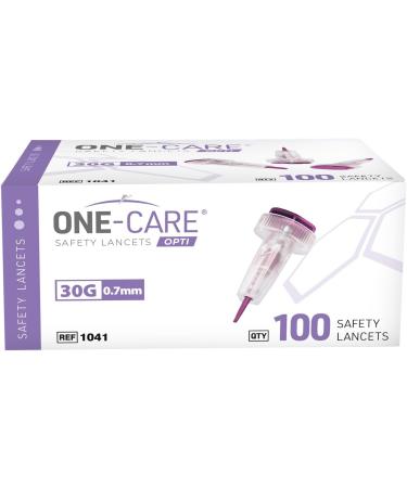 MediVena ONE-CARE Safety Lancets - 30G Sterile Finger Prick Device for Diabetes Testing Push Button Activation 100/Box - Buy Online on GoSupps.com