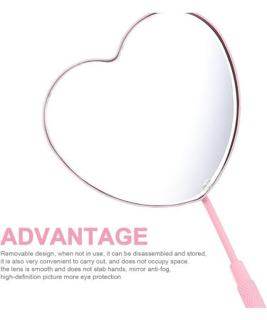Minkissy Love Heart Lash Mirror for Eyelash Extensions | Stainless Steel Handheld Mirror for Women | Pink Lash Technician Supplies - Buy Online on GoSupps.com