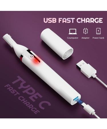 Buy Electric Eyebrow Trimmer & Facial Hair Razor | Rechargeable Painless Detail Shaver | Perfect for Beard & Neck - White - Buy Online on GoSupps.com