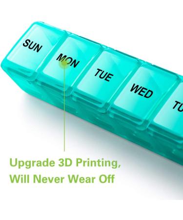 BUG HULL Extra Large Weekly Pill Organizer 2 Pack - XL 7 Day Pill Box for Vitamins, Medicine & Supplements - Travel Friendly Pill Case - Buy Online on GoSupps.com