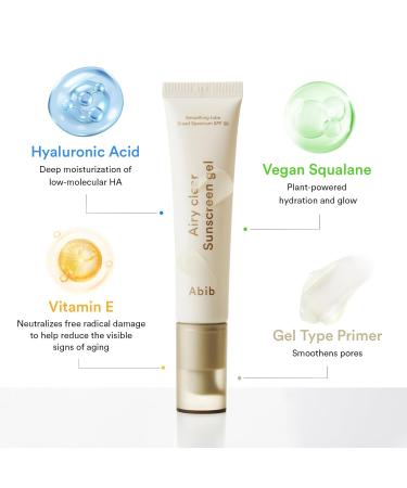 Abib Airy Clear Sunscreen Gel SPF30 1.01 fl.oz / 30 g (Semi- matte) | Korean Suncreen Suncare Sunblock No White cast Primer poreless Airy (Semi-matte) - Buy Online on GoSupps.com