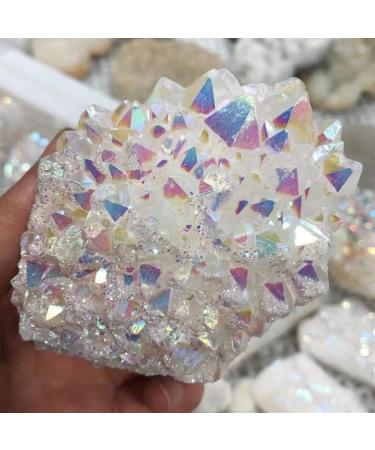 Natural White Angel Aura Quartz Electroplating White Crystal Cluster Colorful Point Geode Enegry Crystals Decor Suitable for Home Natural Luster (Size : 200-300g) - Buy Online on GoSupps.com