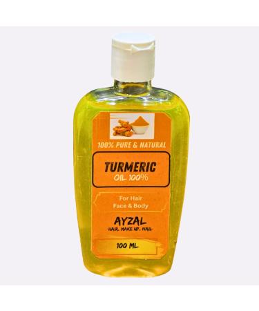 Pack of 2 - Ayzal Turmeric Oil 100ml - Multi-Purpose Oil for Skin Care, Hair Health and Massage - Natural Shine and Glow