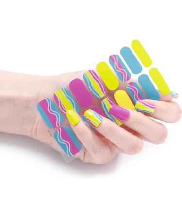 QHHVAIT Semi Cured Gel Nails Art Sliders Manicure Decor UV LED Lamp Semi Cured Gel Design Nail Decals Fashion Nail Sticker Decor Style Ze0302 - Buy Online on GoSupps.com