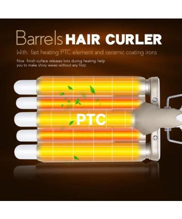 RWeLit 5 Barrel Waver Curling Iron - Nano Tourmaline Ceramic Hair Crimper for Beautiful Curly Waves - Buy Online on GoSupps.com