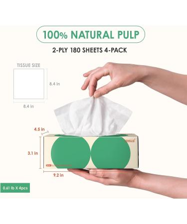 HOMELIA Facial Tissues Box 720 Tissues - Soft Tissue Paper - 4 Flat Boxes - Kleenex Replacement - Buy Online on GoSupps.com