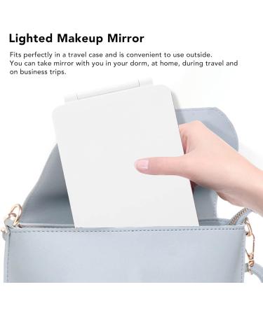 LED Lighted Makeup Mirror Portable Vanity Mirror Stepless Dimming Rotation Touch Switch Rechargeable Mirror 3 Light Colors Desktop Cosmetic Light Up Mirror for Home Use(White) - Buy Online on GoSupps.com