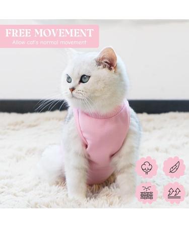 HACRAHO Cat Professional Recovery Suit 1 Pack Pink E-Collar Cat Wound Surgery Recovery Suit Soft Breathable Cat Recovery Clothes After Surgery Wear for Cats Kitten M M Pink - Buy Online on GoSupps.com