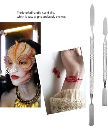Scar Wax Spatula Portable Double Ended Scar Depotting Spatula Metal Cosmetic Makeup Stirring Rod Pallets Lipsticks Concealer Ointment Makeup Tools For Halloween Make Up Fake Wound Moulding Scars (L) - Buy Online on GoSupps.com