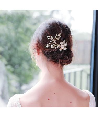 BSLVWG Hair Clip Rhinestone Bridal Hair Accessories Silver Flower Hair Clip for Bride Bridesmaid Handmade Flower Hair Pins Head Pieces for Women and Girls wedding Hair Piece - Buy Online on GoSupps.com