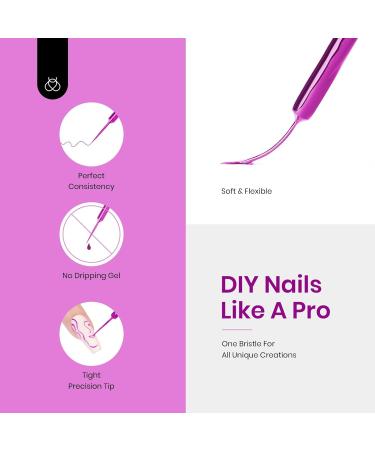 Beetles Gel Polish Nail Art Gel Liner Set-12 Color Reflective Glitter Black White Hot Pink Gel Art Paint for Swirl Nail Built Thin Nail Art Brush in Bottle Gel Pen Soak Off Led Lamp Manicure Kit 12 CLOLORS SET - Buy Online on GoSupps.com